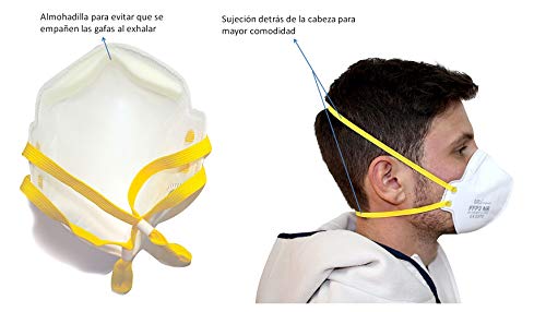 Mascarillas FFP3 NR CE 0370 25 Unidades no orejeras Homologadas Certificadas protegen frente a aerosoles alta filtración de partículas: ≥ 99% Cumple normativa EN 149:2001 + A1:2009 (envase individual)