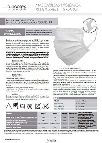 Mascarillas Lavables y Reutilizables - Mascarillas Calidad Premium fabricadas en Valencia (5 unidades)