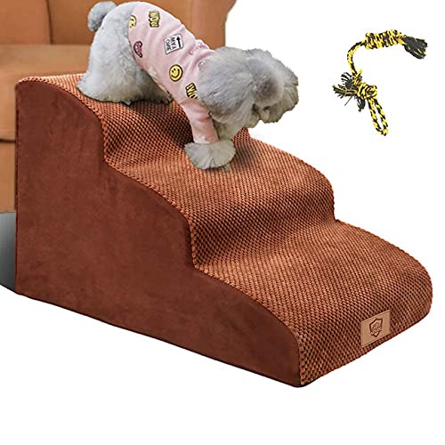 Masthome Escaleras de Espuma para Perros de 3 Niveles,Escalones para Mascotas extra Anchas y Profundas,Rampa para Mascotas de Espuma de Alta densidad, Ideal para Perros Mayores,Gatos,Mascotas Pequeñas