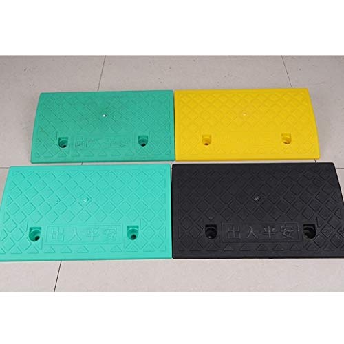 Mat portátil rampas de plástico de Color Paso Alfombra de su casa Anciano en Silla de Ruedas for minusválidos Rampas Rampas Comunidad sótano del encintado (Color : Green, Size : 50 * 22 * 5CM)