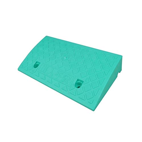 Mat portátil rampas de plástico de Color Paso Alfombra de su casa Anciano en Silla de Ruedas for minusválidos Rampas Rampas Comunidad sótano del encintado (Color : Green, Size : 50 * 22 * 5CM)