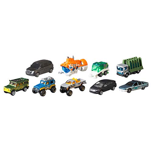 Matchbox Pack de 9 Coches Juguetes, Modelos Surtidos (Mattel X7111)