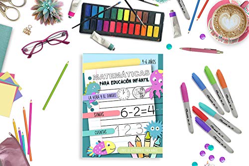 Matemáticas para Educación Infantil - La hora y el dinero, Sumas, Cuentas, Libro de actividades para niños, 4-6 años: Cuaderno de práctica para chicos y chicas