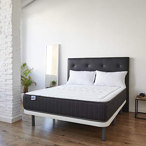 MAXCOLCHON Pack Colchón viscoelástico VISCO-Confort Plus de Alta firmeza y transpirabilidad, adaptabilidad Gradual con Tratamiento antiácaros con 27 cm de Altura + Almohada Viscoelástica (135X190)