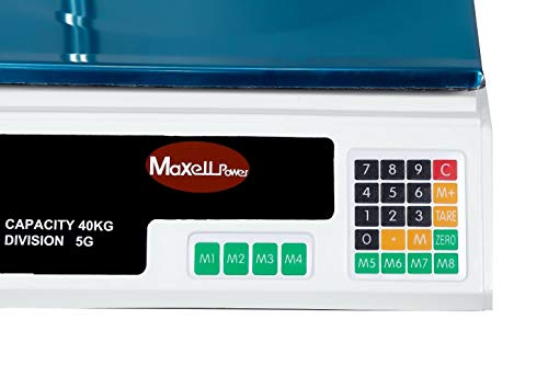 Maxell Power CE BASCULA DE Comercio Digital Electronica 40KG Comercial Doble Pantalla BALANZA BCD40P