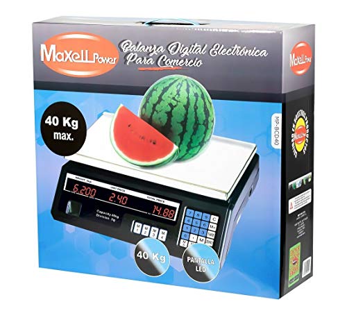 Maxell Power CE BASCULA Digital BALANZA Digital Electronica para Comercio Pesa FRUTERA 40KG MP-BCS50