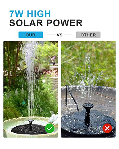 Maxesla Fuente Solar Jardin, 1.4W Bomba de Agua Solar de Jardín Solar Flotante con 4 boquillas, Bomba Solar para Estanque para Pequeño Estanque Baño de Aves Fish Tank Decoración del Jardín