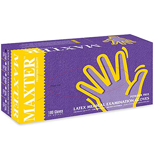 Maxter - Guantes desechables de látex puro (100 unidades)