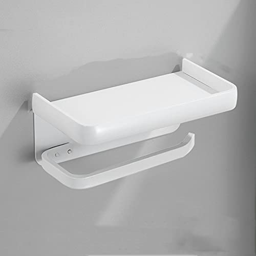 MBMB Portarollos Papel Higienico Portarrollos Papel Higienico Adhesivo Baños Complementos Portarrollos Colgador Papel Higienico Portarrollos Baño para CocinaInodoro Baño (Doble Capa,Blanco)