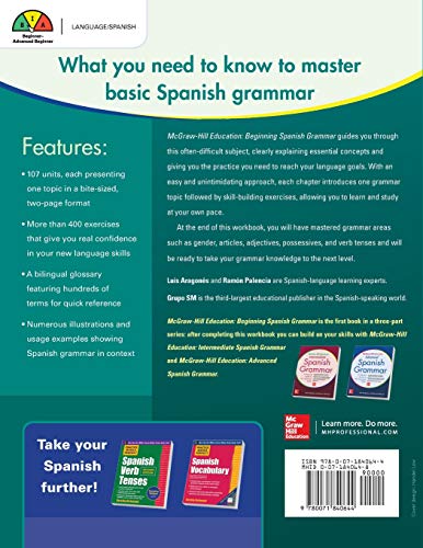 McGraw-Hill Education Beginning Spanish Grammar: A Practical Guide to 100+ Essential Skills (NTC FOREIGN LANGUAGE)