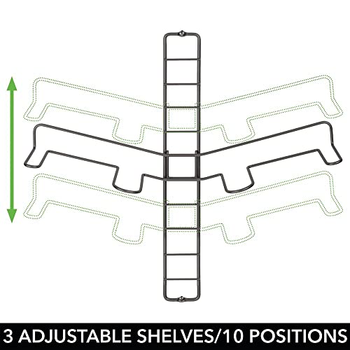 mDesign Juego de 2 organizadores de zapatos – Zapatero de pared ajustable para tres pares de zapatillas, calzado deportivo, etc. – Una alternativa al mueble zapatero que ahorra espacio – gris