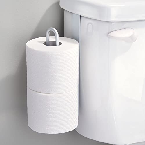 mDesign – Soporte para Papel higienico – Elegante portarrollos para baño para Colgar – El Soporte para Papel de baño Color: Plateado (Satinado)