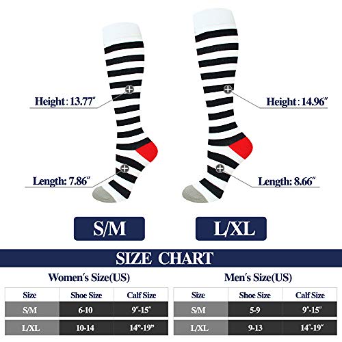 Medias de Compresión Gradual Para Mujer (15-20mmHg)3Pares Calcetines(SET4,L/XL)