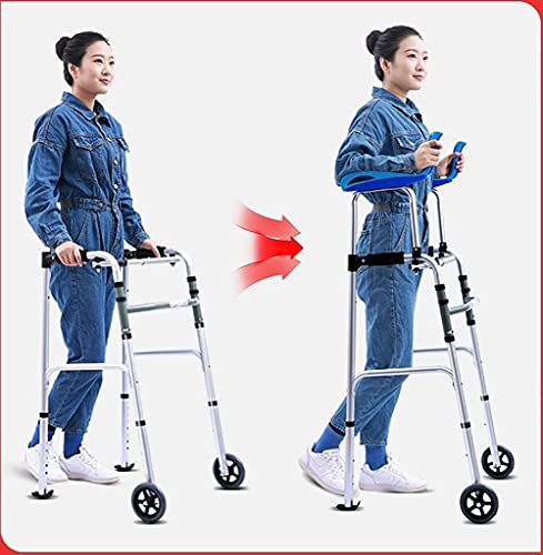 Medical Rolling s para Personas Mayores, con Asiento, reposabrazos y Ruedas, Soporte de Altura Ajustable, para Personas Mayores Altas (Estilo: Style1)