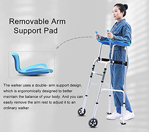 Medical Rolling s para Personas Mayores, con Asiento, reposabrazos y Ruedas, Soporte de Altura Ajustable, para Personas Mayores Altas (Estilo: Style1)