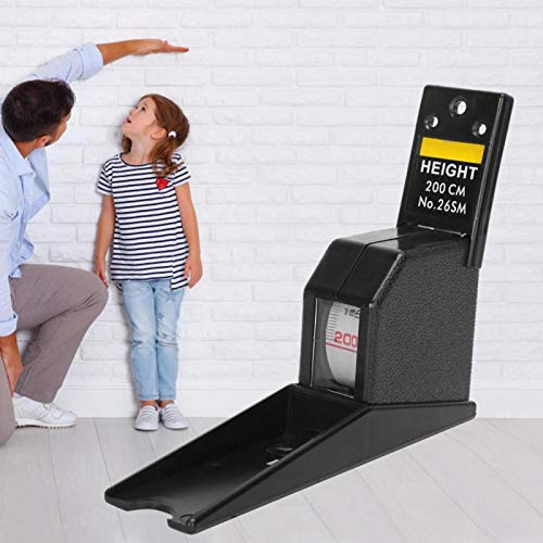 Medidor de altura de estadiómetro, 200 cm, estadiómetro compacto de montaje en pared con placa de pared, ideal para niños y adultos, para clínicas escolares de uso doméstico(Negro)