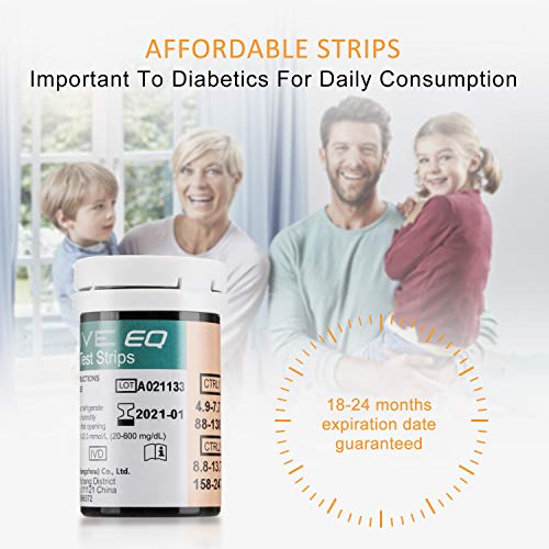 Medidor de glucosa en sangre tiras de prueba reemplazo por Exactive EQ Impulse diabetes strips codefree tiras reactivas de glucosa en sangre x 50 para ES diabéticos