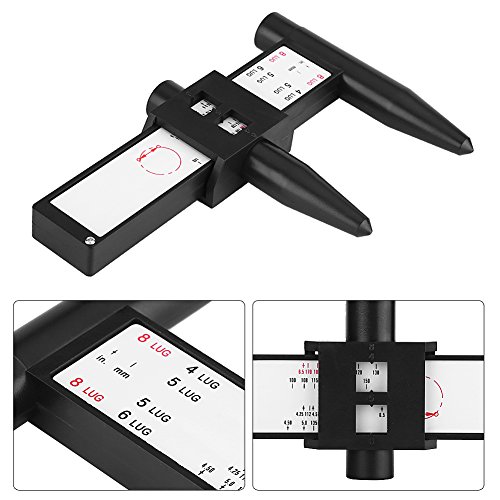 Medidor de llanta de rueda, herramienta de medidor de medida deslizante de patrón de perno de llanta de coche Regla PCD 4 5 6 8 Terminal