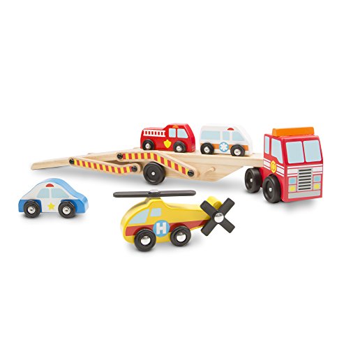 Melissa & Doug Cars & Trucks Juguete Portavehículos de Emergencia, Multicolor, 3+ Años