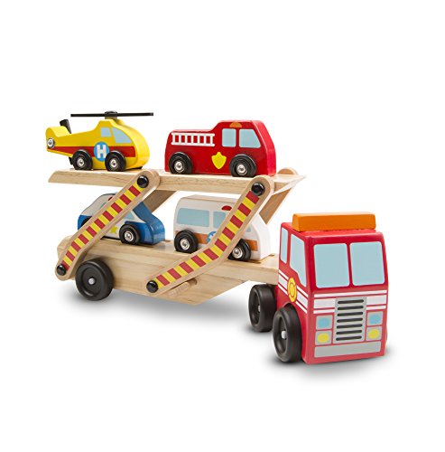 Melissa & Doug Cars & Trucks Juguete Portavehículos de Emergencia, Multicolor, 3+ Años