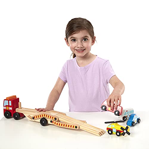 Melissa & Doug Cars & Trucks Juguete Portavehículos de Emergencia, Multicolor, 3+ Años