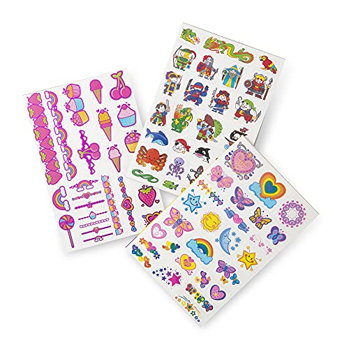 Melissa & Doug | Pack de 3 | Tatuajes Temporales Metálicos y Mis Primeros Tatuajes Temporales Azul y Rosa