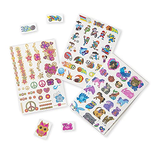 Melissa & Doug | Pack de 3 | Tatuajes Temporales Metálicos y Mis Primeros Tatuajes Temporales Azul y Rosa