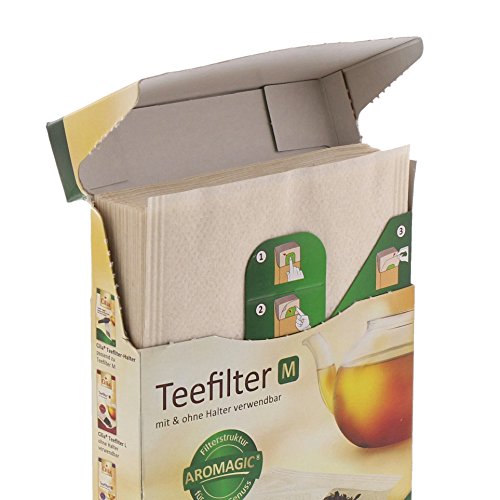 Melitta Cilia Filtros de té para Infusionar, 100 Unidades, Tamaño M, Papel Aromagic, Marrón Natural