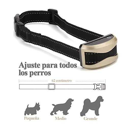 Meloive Collar Recargable Antiladrido Perros con Alcance de 730m, Collar de Adiestramiento con Modos Automático y Manual, 7 Niveles de Vibración, Sonido, Mode Y.