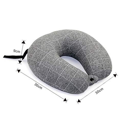 Memoria espuma cuello almohada suave lento espacio de rebote espacio de viaje almohada sólido cuello cervical columna vertebral avión cojín (Color : Light Gray)