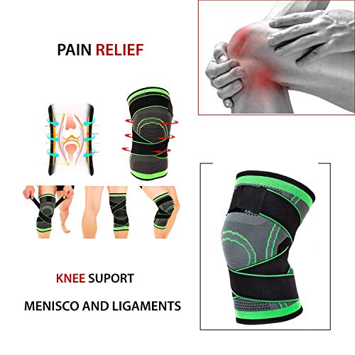 Memories, Rodillera Menisco y Ligamentos, Deportiva Rotuliana, Elástica, Tubular, Antideslizante y Transpirable, Cómoda para Hombre y Mujer. (L, 2 (Pcs))