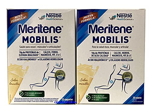 Meritene Mobilis Compatible UE |Complemento Para Huesos Articulaciones y Músculos|.- 20 Sobres.-PACK 2UN (Total 40 Sobres)