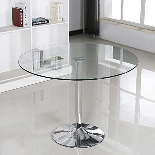 MerkaHome - Mesa Comedor Cristal Redonda 90 CM Romeo