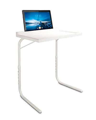 Mesa Auxiliar Plegable Resistente | Soporte para Tablet - Móvil - Portátil Multifuncional | Bandeja para Cenas | 3 Ajustes y 6 Pos. Altura | hasta 25 Kg