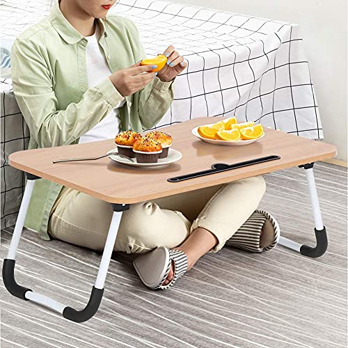 Mesa de Cama,Mesa Auxiliar Cama Plegable,Escritorio de Cama Plegable, Soporte de bambú para computadora portátil,Bandeja de Desayuno,Mesa Plegable portatil Ordenador ,Mesa Escritorio Plegable Cama