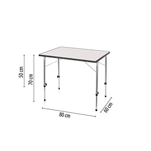 Mesa de camping Campart Travel TA-0831 – 80 x 60 cm – Altura ajustable