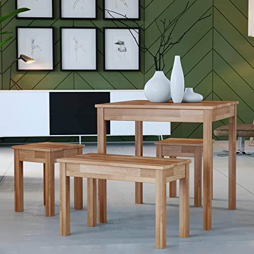 Mesa de comedor Tomas de madera de haya (100% madera FSC), 70 x 50 x 75 cm