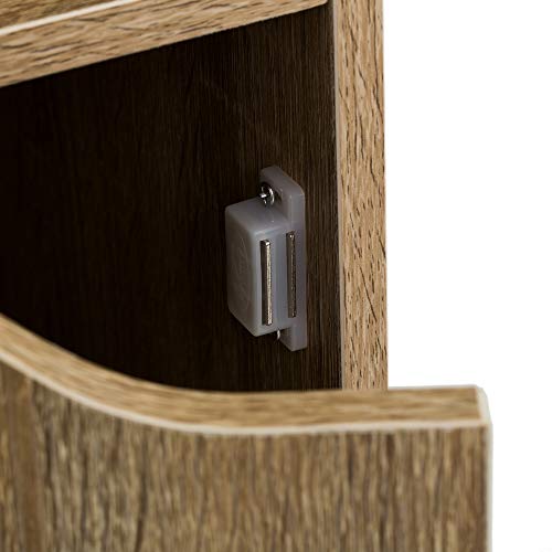 Mesilla de Noche de 1 Puerta nórdica marrón de Madera de 61x29x30 cm - LOLAhome