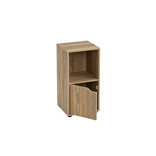 Mesilla de Noche de 1 Puerta nórdica marrón de Madera de 61x29x30 cm - LOLAhome