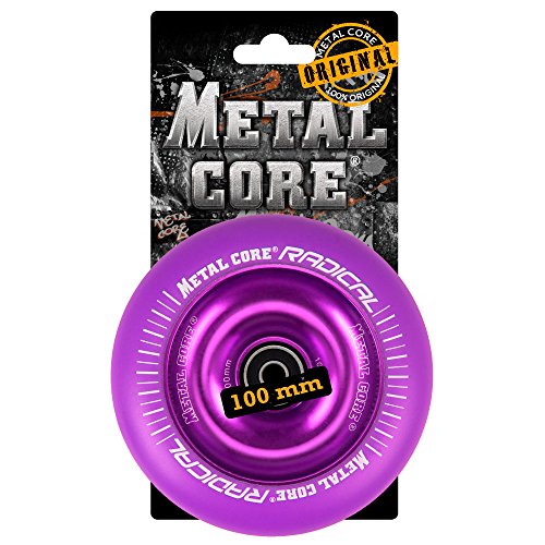 Metal Core Rueda Radical Monocromática para Scooter Freestyle, Diámetro 100 mm (Lila)