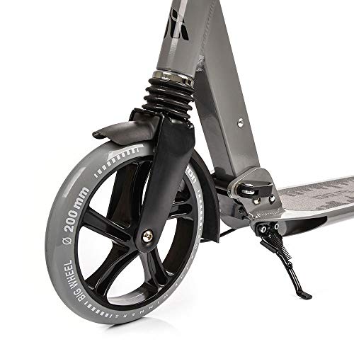 meteor Scooter Ruedas Grandes 200 mm Patinete para Niños y Adultos Muy Duradera hasta 100 kg - Pátinete de Aluminio Kick Scooter Plegable (Berlin)