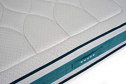 Metrabed Colchón Pocket Viscografeno VG-2601, Espuma viscoelástica, 190x135 cm