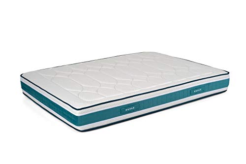 Metrabed Colchón Pocket Viscografeno VG-2601, Espuma viscoelástica, 190x135 cm