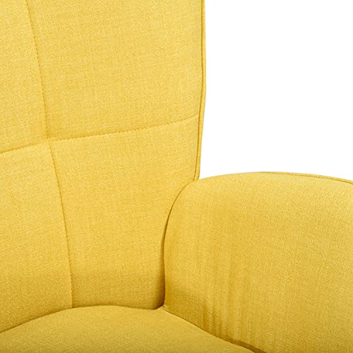 MEUBLE COSY Kelan Yellow Sillón Mecedora Moderna Sillas Relax De Salón Dormitorio Comedor, Tela, Amarillo, 69x84x97cm