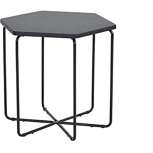 MEUBLE COSY mesa baja escandinava, mesa de salón, mesa de sofá minimalista moderna, mesa redonda de diseño moderno, negro, 45,5 x 40 x 41,5 cm 1.0