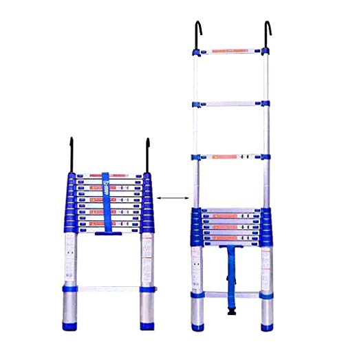 MHBGX Escalera de Metal, Escalera Telescópica, con Escalera de Aluminio de Gancho Desmontable Ladder Extensible para la Oficina de Alquiler Loft Use Max Cargar 330 Lbs (150Kg),5.25M / 17.2 Pies,5.25M