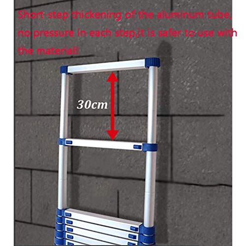 MHBGX Escalera de Metal, Escalera Telescópica, con Escalera de Aluminio de Gancho Desmontable Ladder Extensible para la Oficina de Alquiler Loft Use Max Cargar 330 Lbs (150Kg),5.25M / 17.2 Pies,5.25M