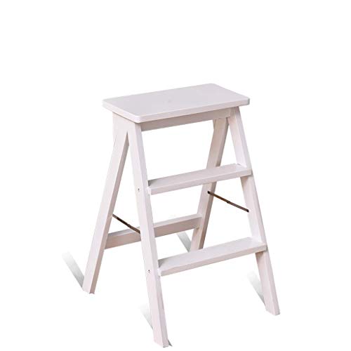 MHBGX Sencillo Multifuncional Plegable Del Taburete, Escalera Taburete de Madera Maciza Escalera Subiendo Fecal en Casa Cocina Silla de Tijera Escalera de Madera de la Sala de Heces Escalera Portátil