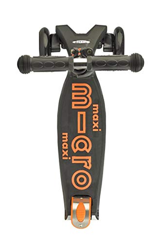 Micro Maxi Deluxe, Patinete 3 Ruedas, 5-12 Años, Carga Máx 70kg, Peso 2,5kg (Negro)