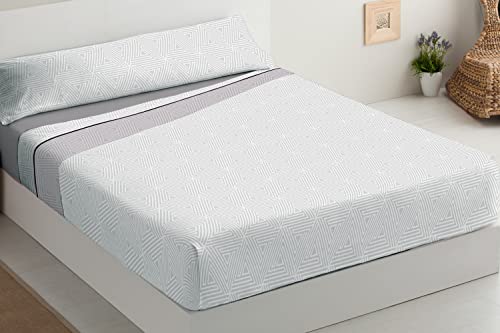 Milarosa Juego Sabanas Cama 105 cm Invierno Estampadas 3 Piezas. Juego Sabanas Encimera, Sabana Bajera Ajustable y Funda Almohada. Coralina. Color Mali Coral. Cama 105 cm